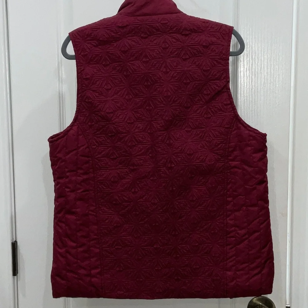 Kim Rogers Women's Deep Red Quilted Vest - Picture 4 of 4